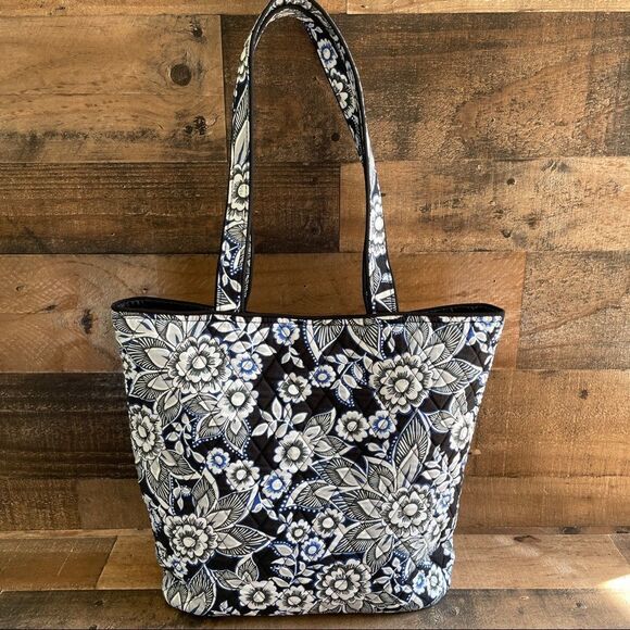 Vera Bradley Signature Iconic Tote Bag In Snow Lotus New Without Tags - Picture 6 of 15